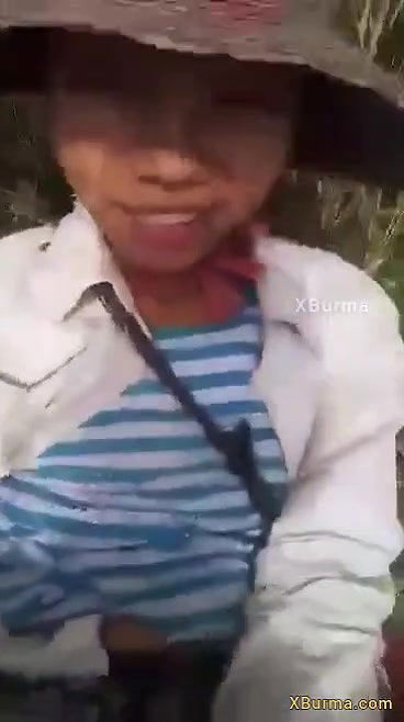 Village burma girl fucking outdoor with toy condom