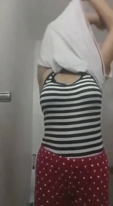 Very horny young girl in bathroom