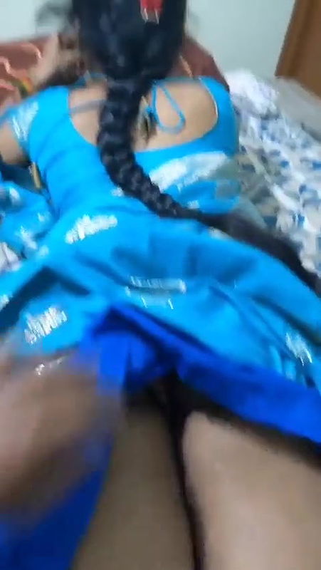 Bhabhi in Blue Saree Doggy Fuck
