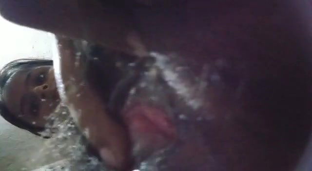 Hairy pussy girl in bathroom