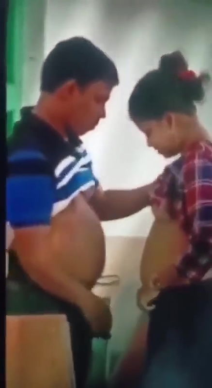 Couple fucking in standing