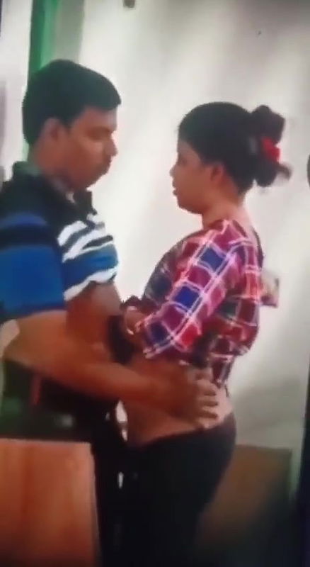 Couple fucking in standing