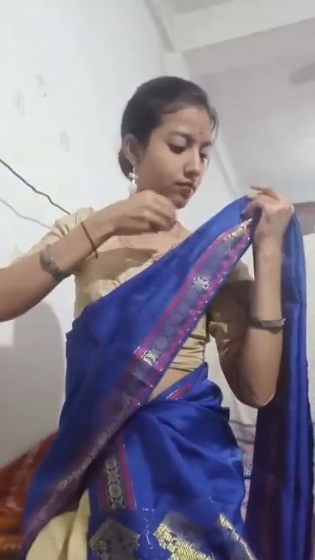 Beautiful girl stripping sari
