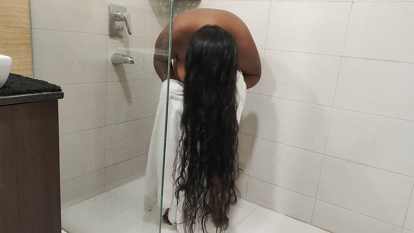 hot indian bbw showering at your home