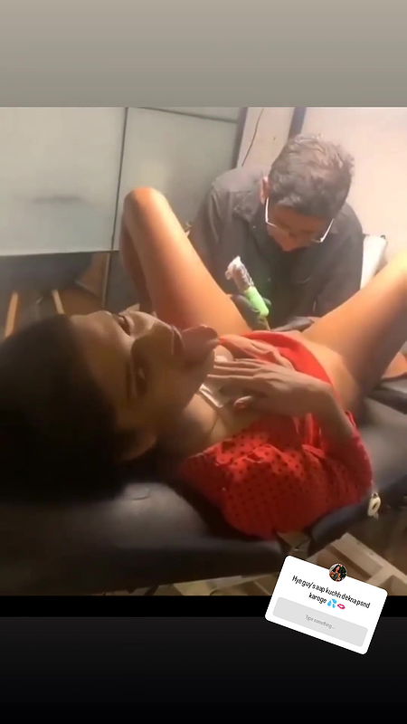 Naughty Khyati Shree DUSKY BEAUTY Getting her Pussy Tattooed SLUTRY