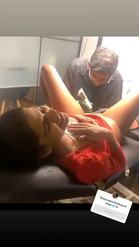 Naughty Khyati Shree DUSKY BEAUTY Getting her Pussy Tattooed SLUTRY