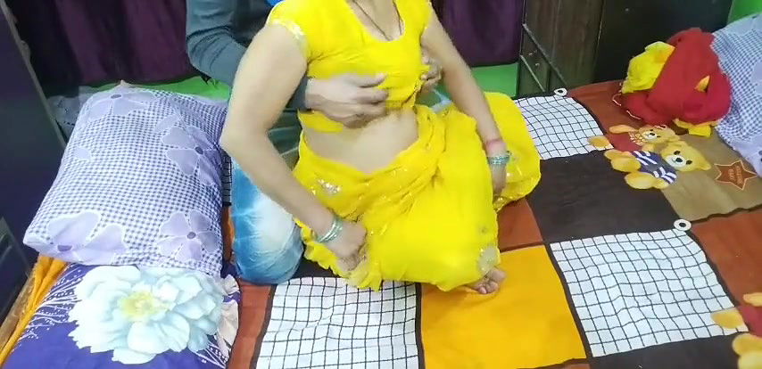 The maid working in the house was working in the house