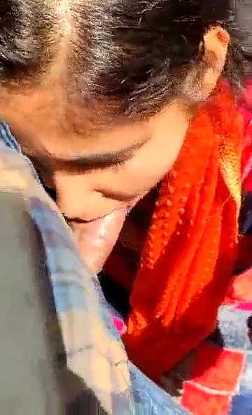 Desi college girl sucking dick outdoors