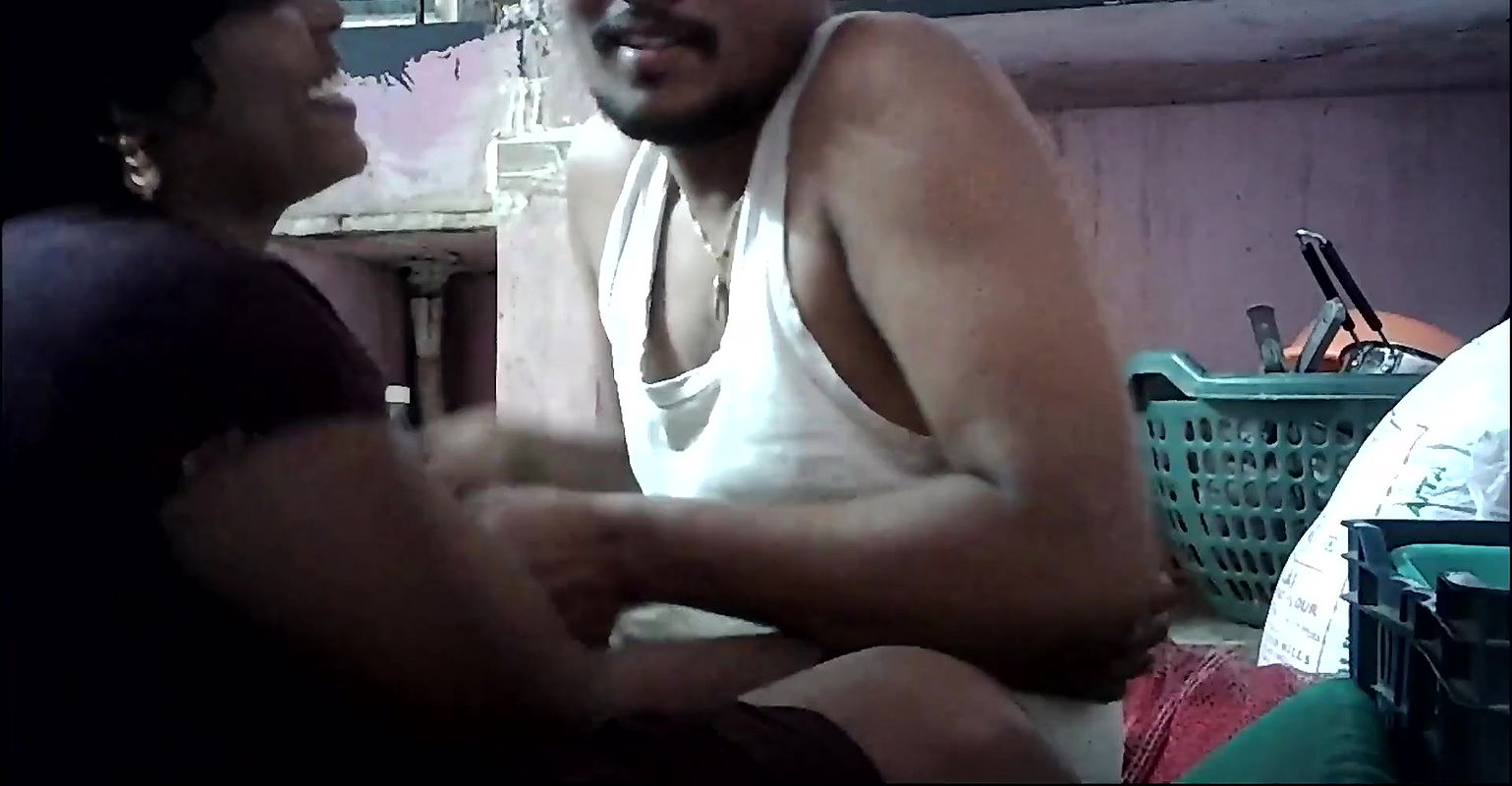 Indian house wife hugs and kissing