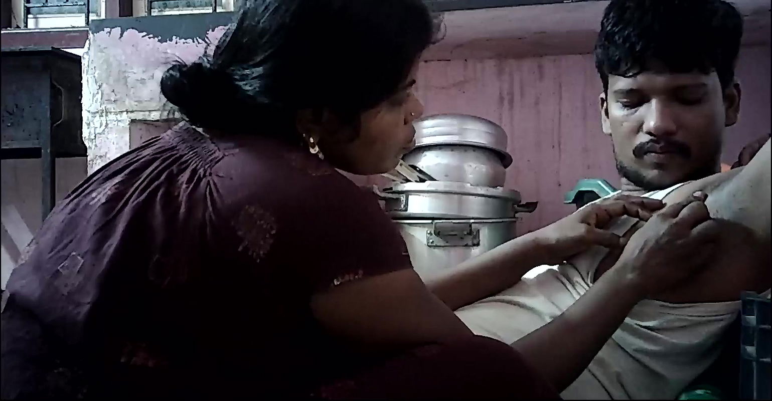 Indian house wife hugs and kissing