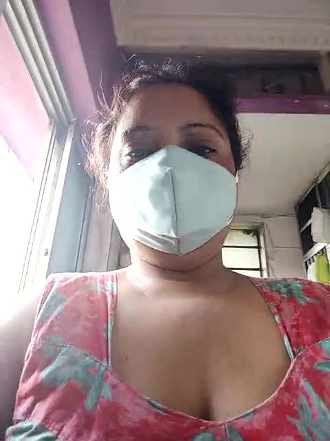 Sexy hot girl cam show with mask