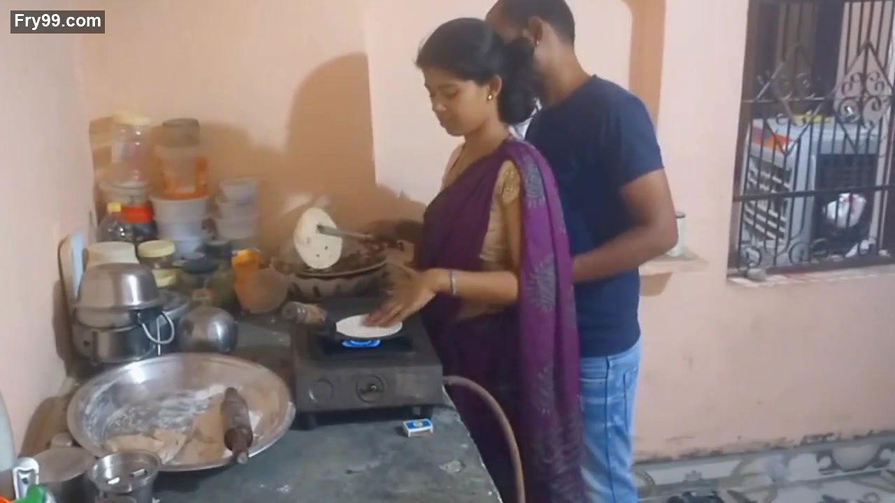 kitchen a man fucked a desi housewife infront of her husband