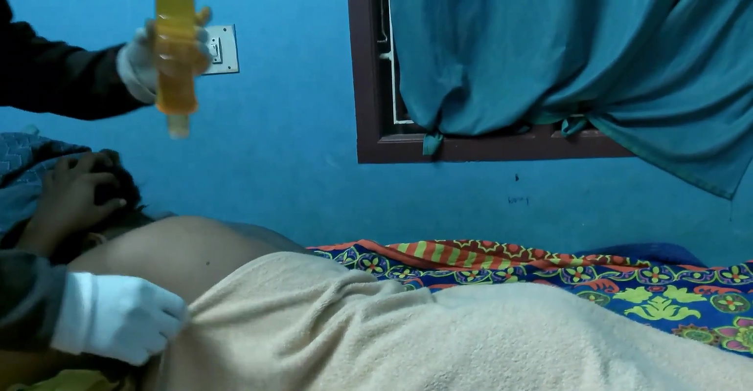 Tamil housewife doing massage at home