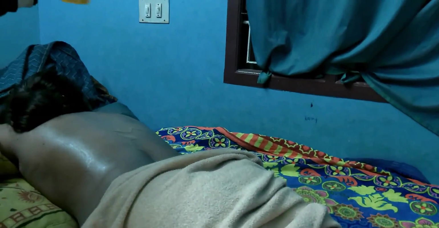 Tamil housewife doing massage at home