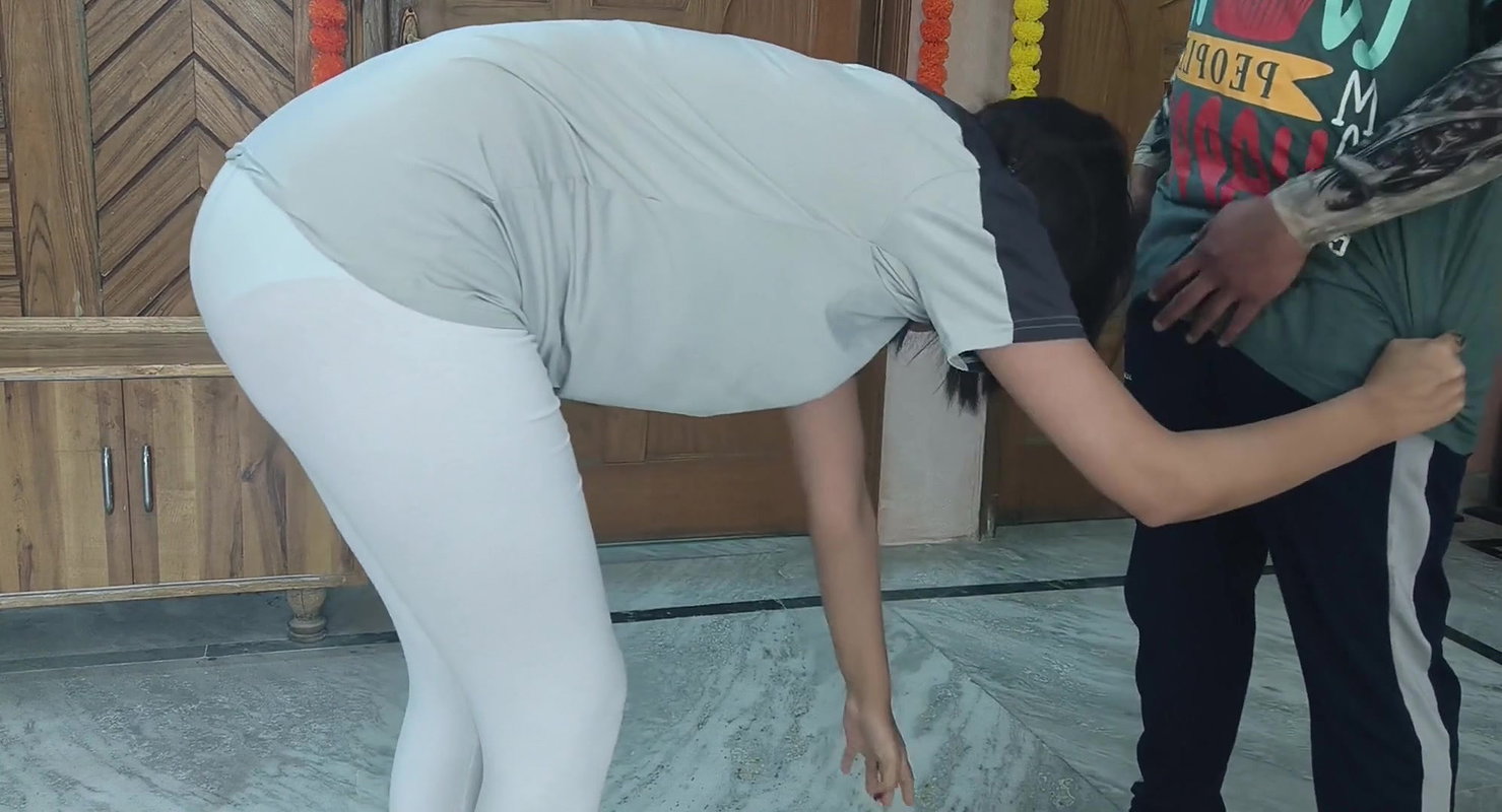 Teen tricked into getting naked for personal trainer and sucking his cock MORNING YOGA CLASS WITH SEXY STUDENT