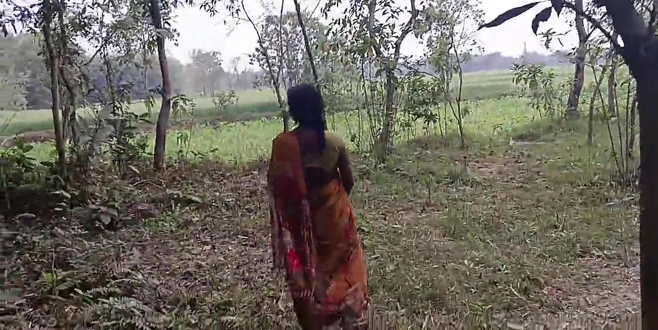 Sex after cutting wood in the forest