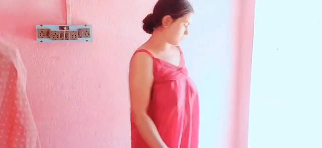 Beautiful cute wife wearing transparent clothes boobs are visible