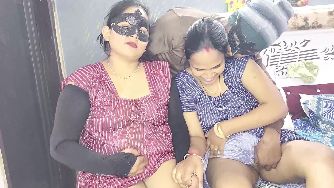 xxx threesome fucking of cheerful devrani jethani after licking pussy