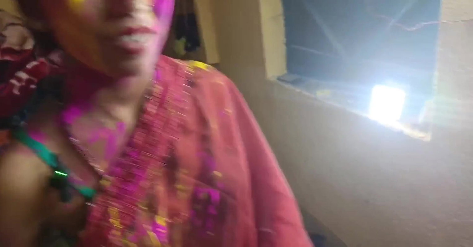 First time holi celebrate with beautiful Indian bhabhi