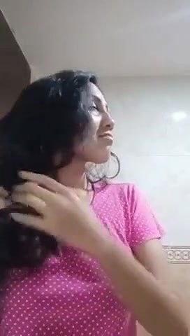 Sri Lankan Girl with Big Round Boobs Showing Her Ass to Her BF