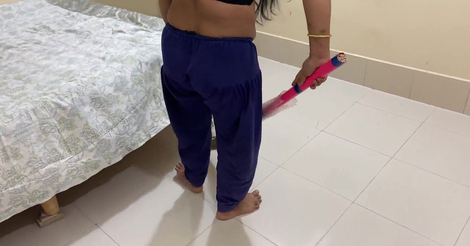 I see my aunty sweeping alone in the room, I hugged her and started fucking