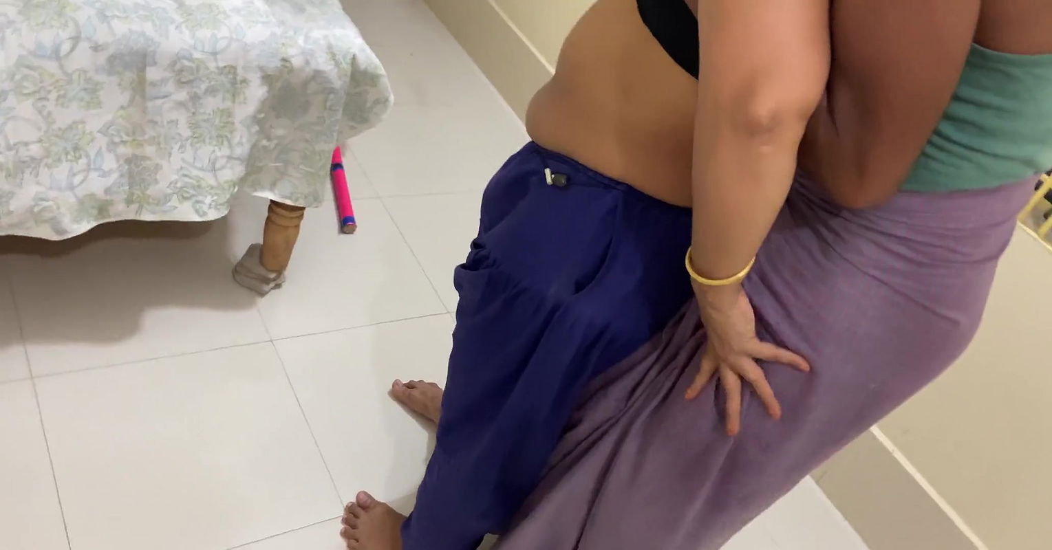 I see my aunty sweeping alone in the room, I hugged her and started fucking