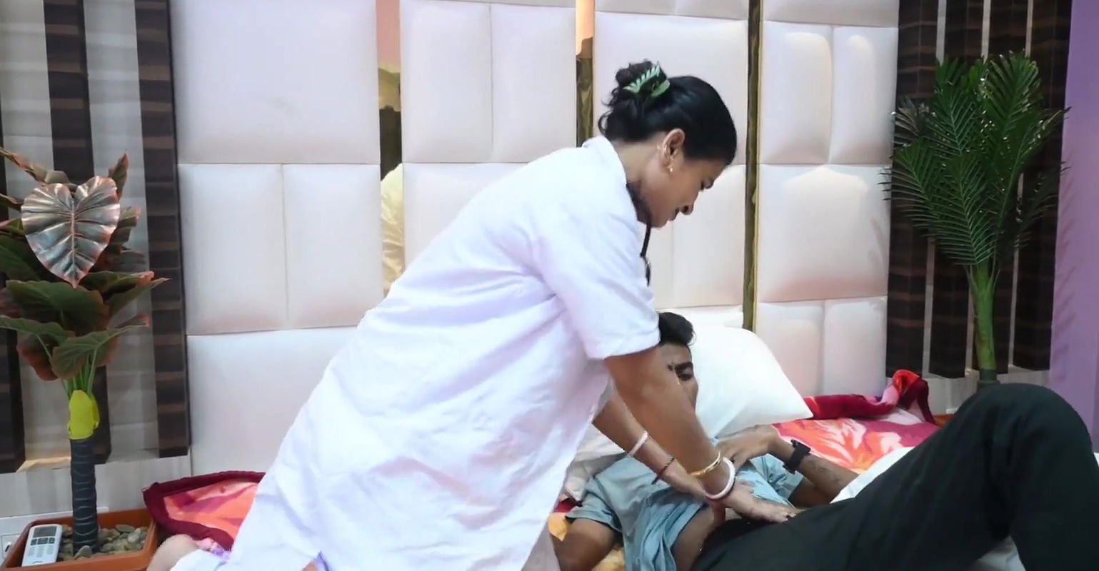 Abnormal stepsons and stepfather fuck a doctor hardly THREESOME