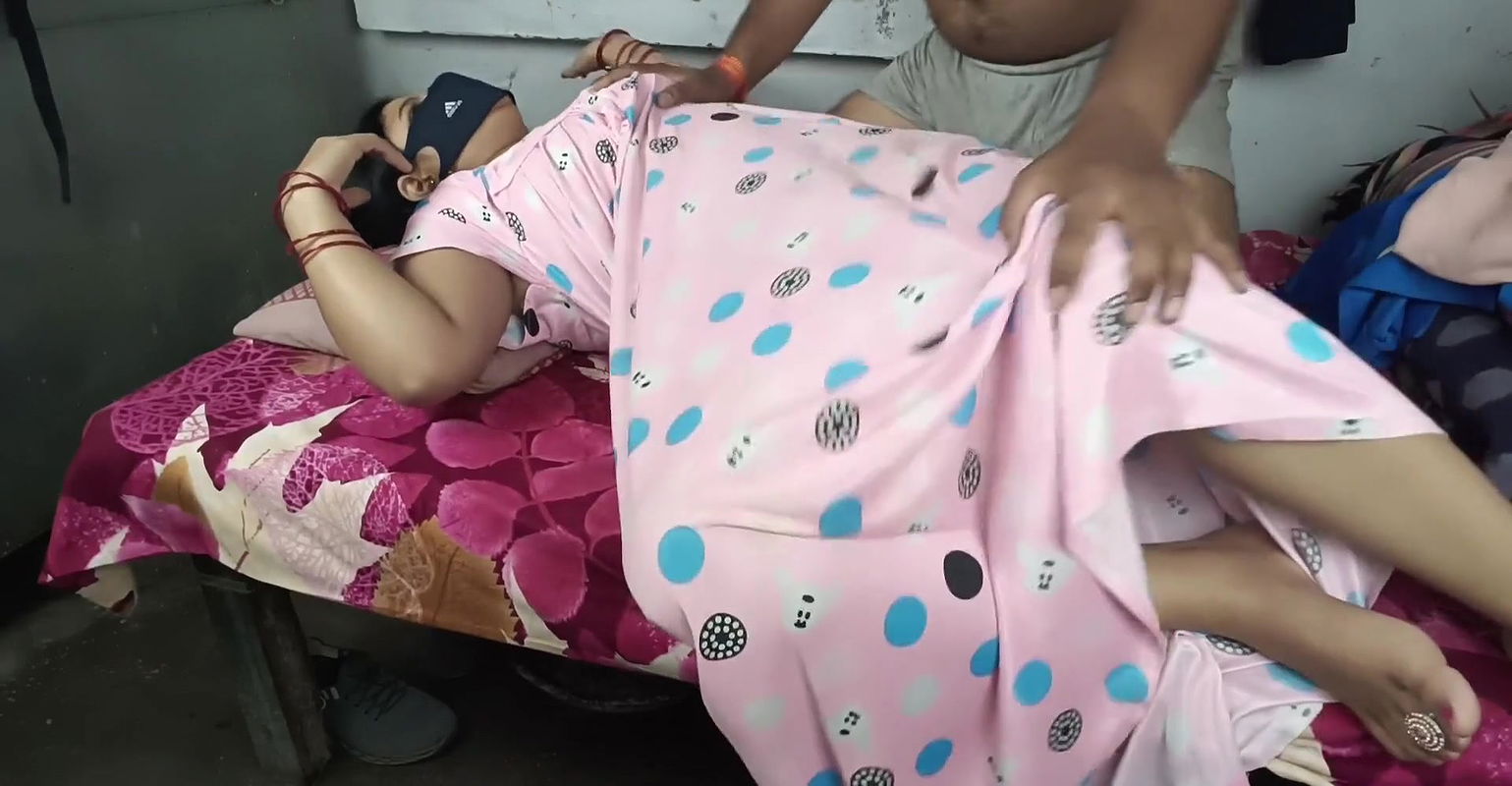 The widow sister-in-law called her neighbor to her room at night and got her pussy fucked