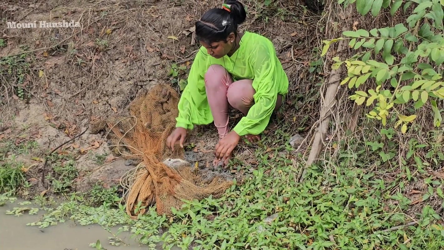 Amazing Mouni Hanshda new net fishing video