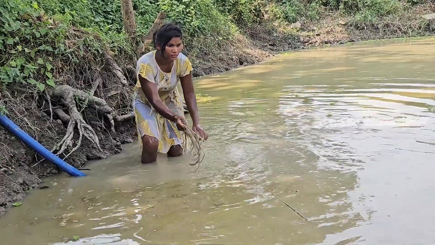 Amazing Net Fishing in Mud Water-da
