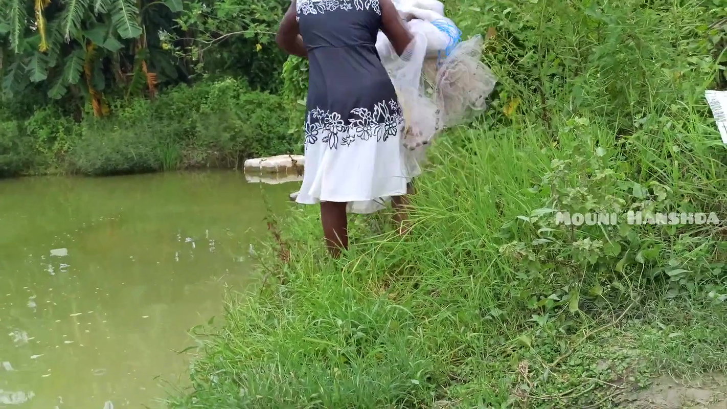 Amazing Net Fishing in village pond-