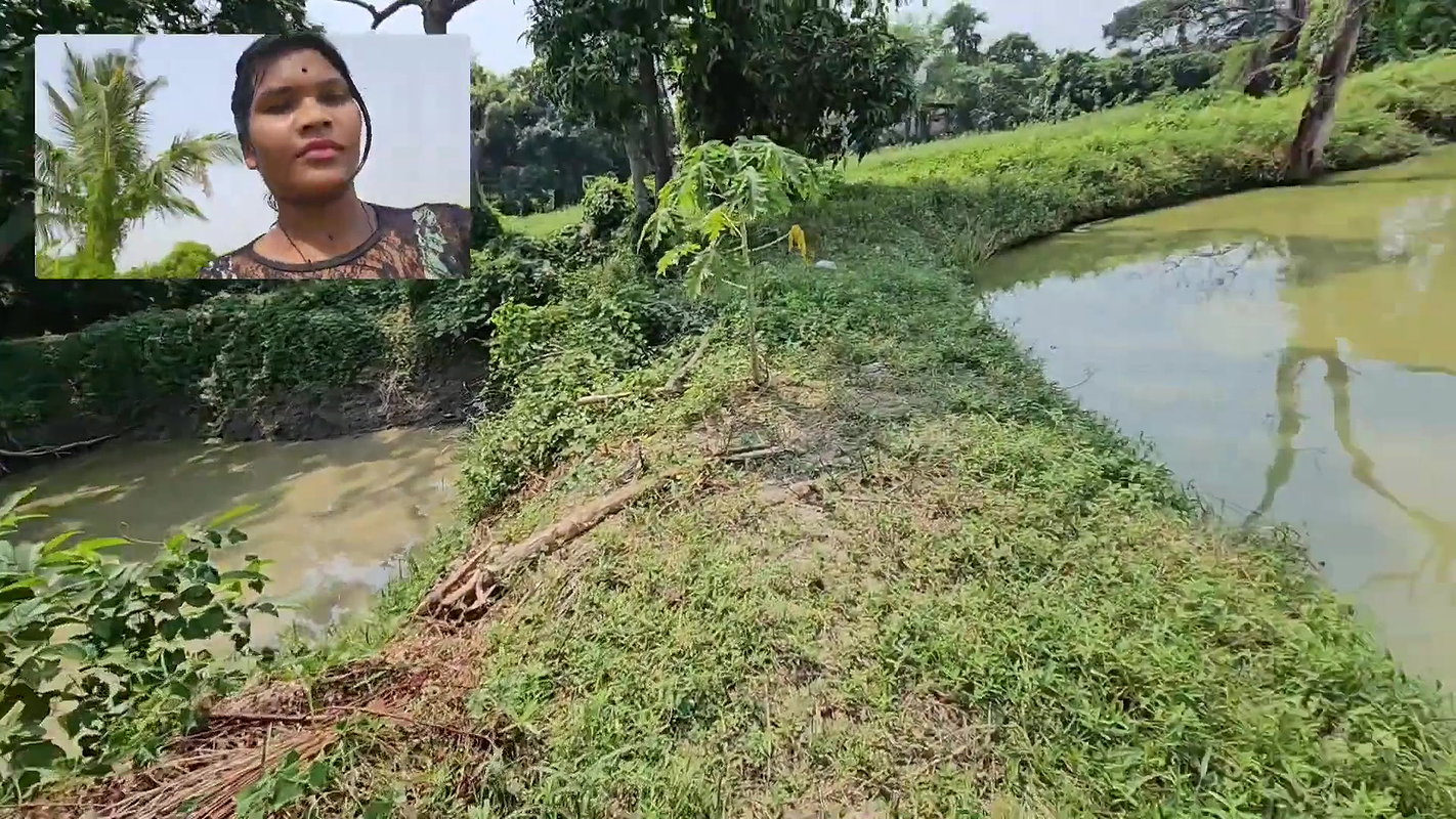 Amazing Village girl Net Fishing in Village pond