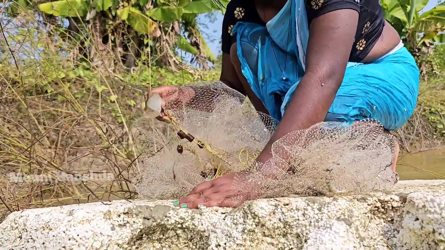 Village wife fishing video 3