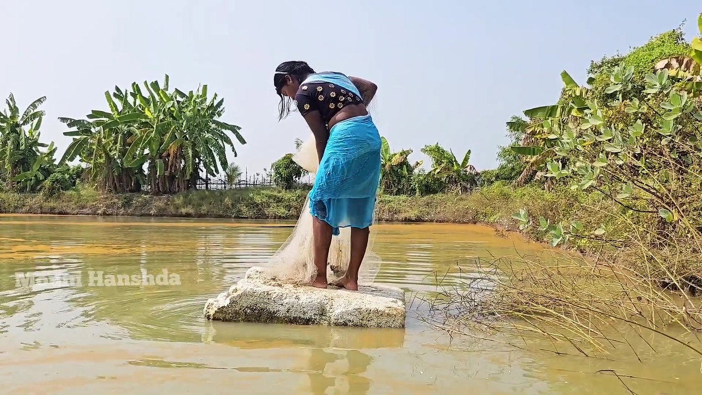 Village wife fishing video 3