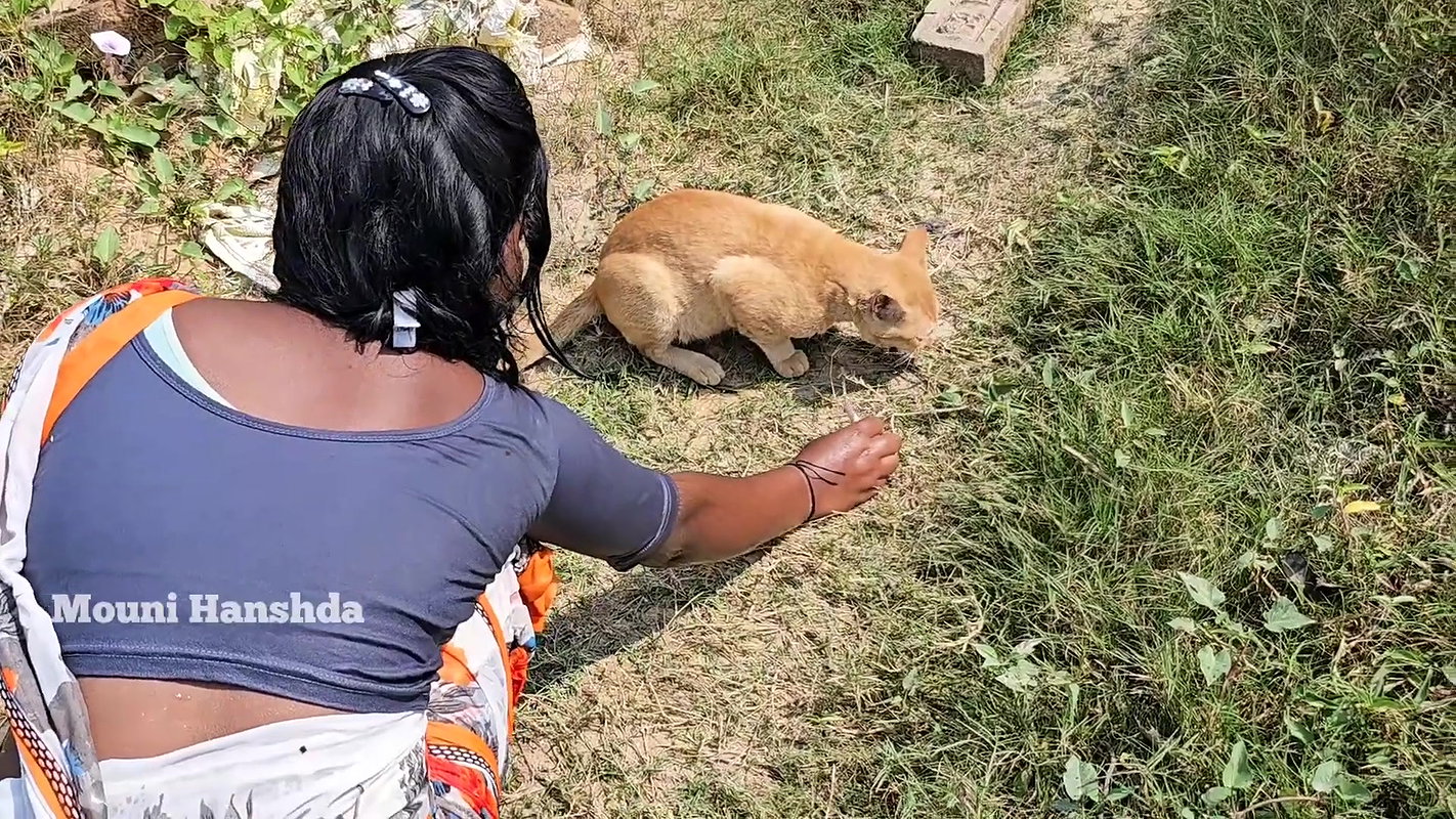 Village wife fishing video