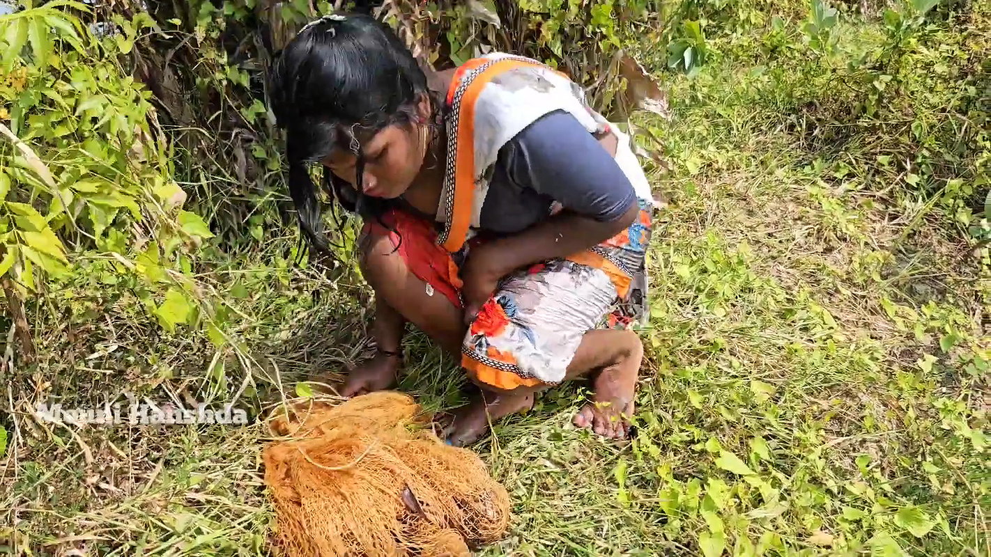 Village wife fishing video