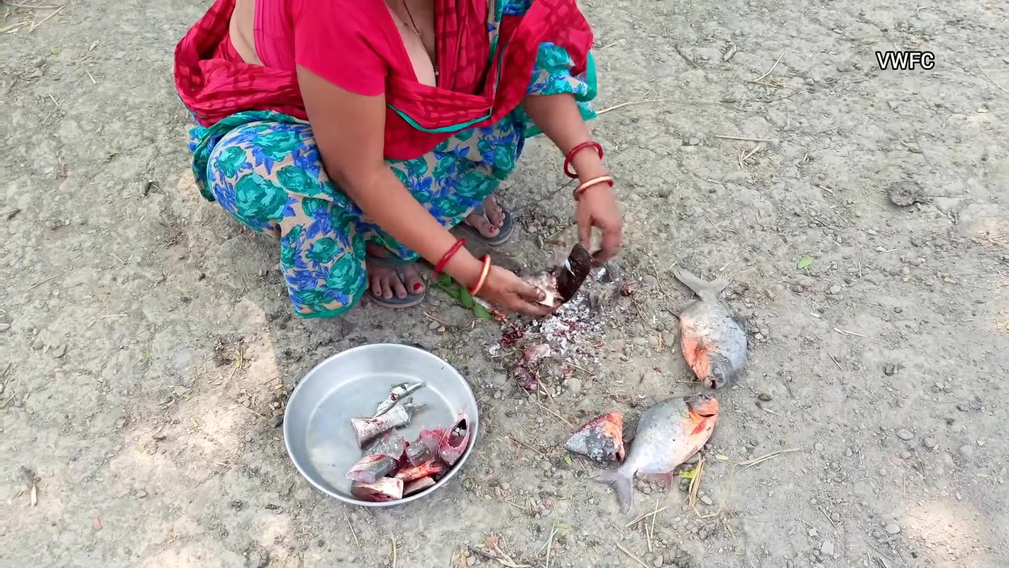 Amazing Fish Cutting Technique    Village Women cu