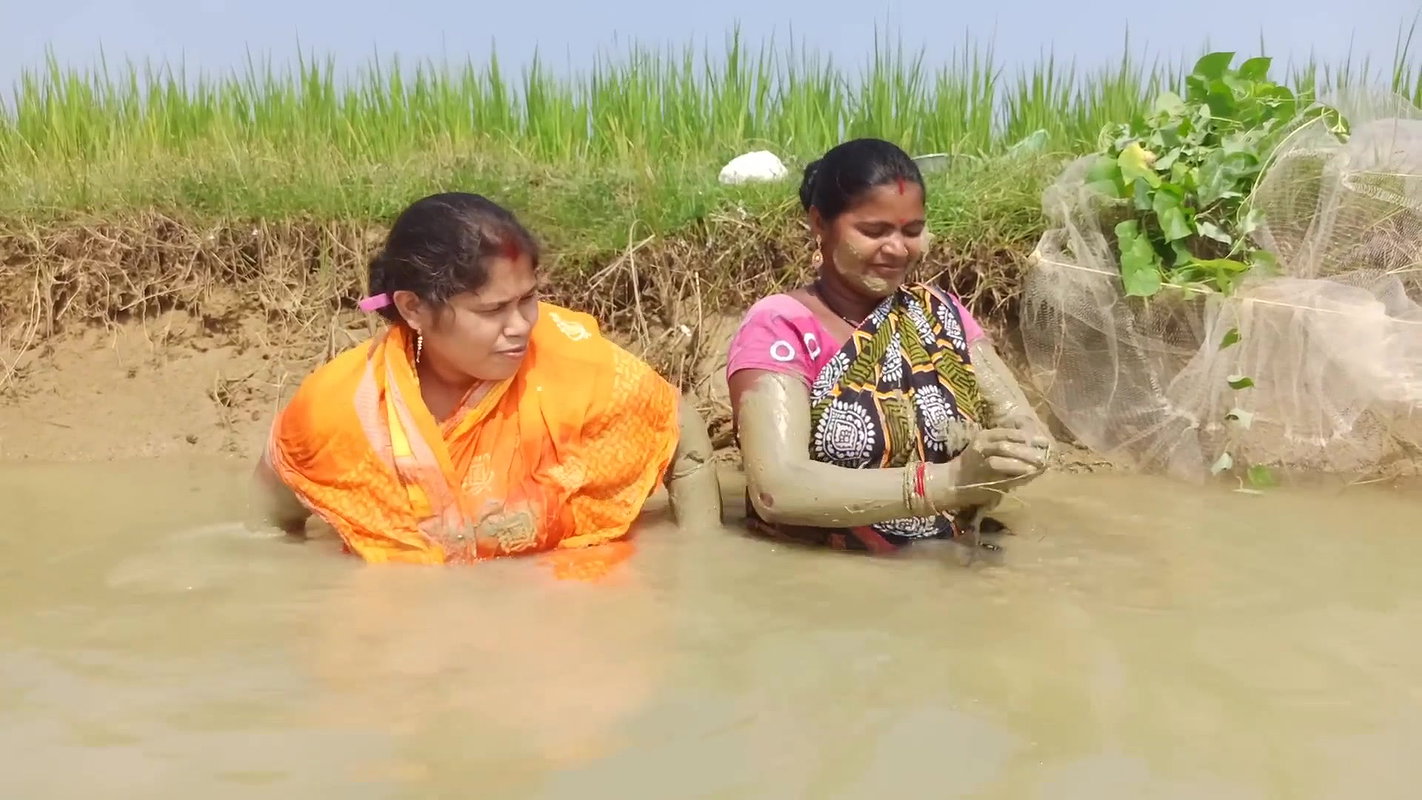 Amazing fishing by village women   Unique fishing