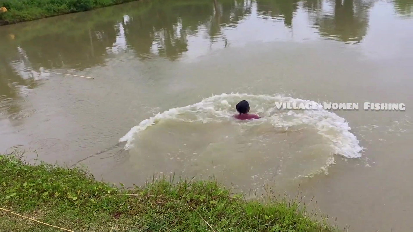 Amazing Mouni Net fishing    Village women fishing