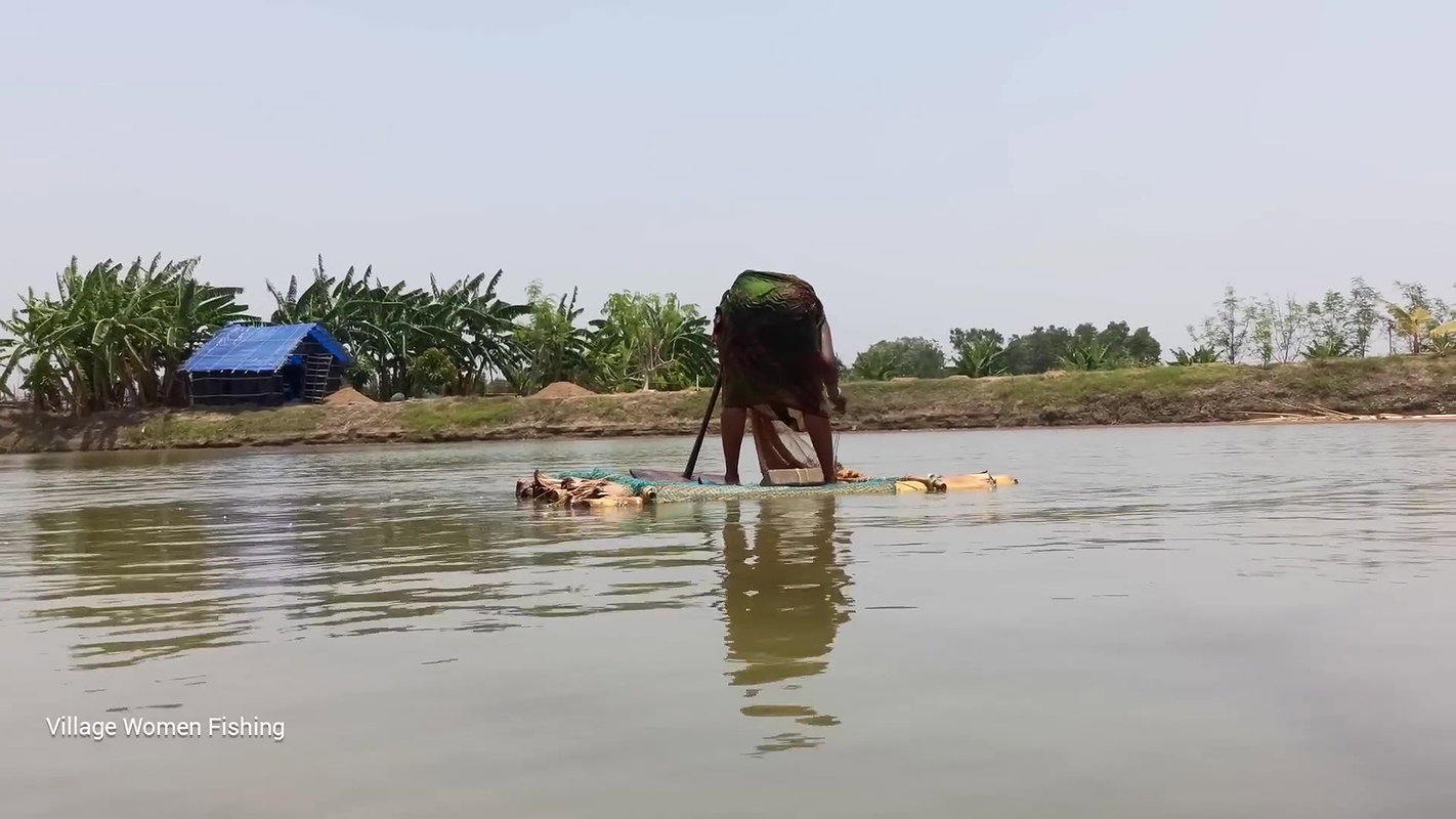 Amazing net fishing   Village women net fishing fl