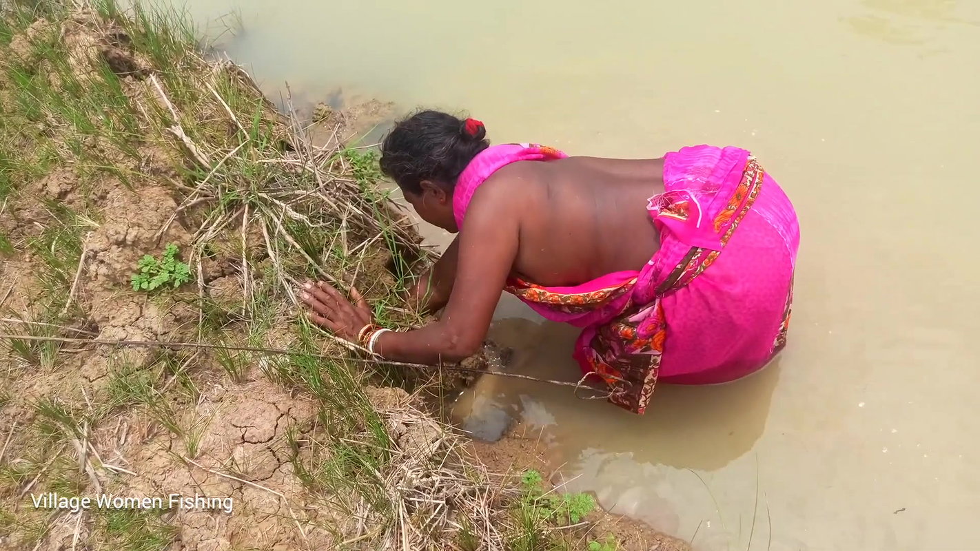 Amazing pond Crab catching by Village women   Vill