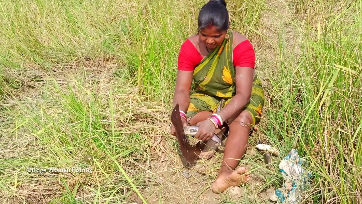 Amazing Village women Fish Cutting and Cooking   V