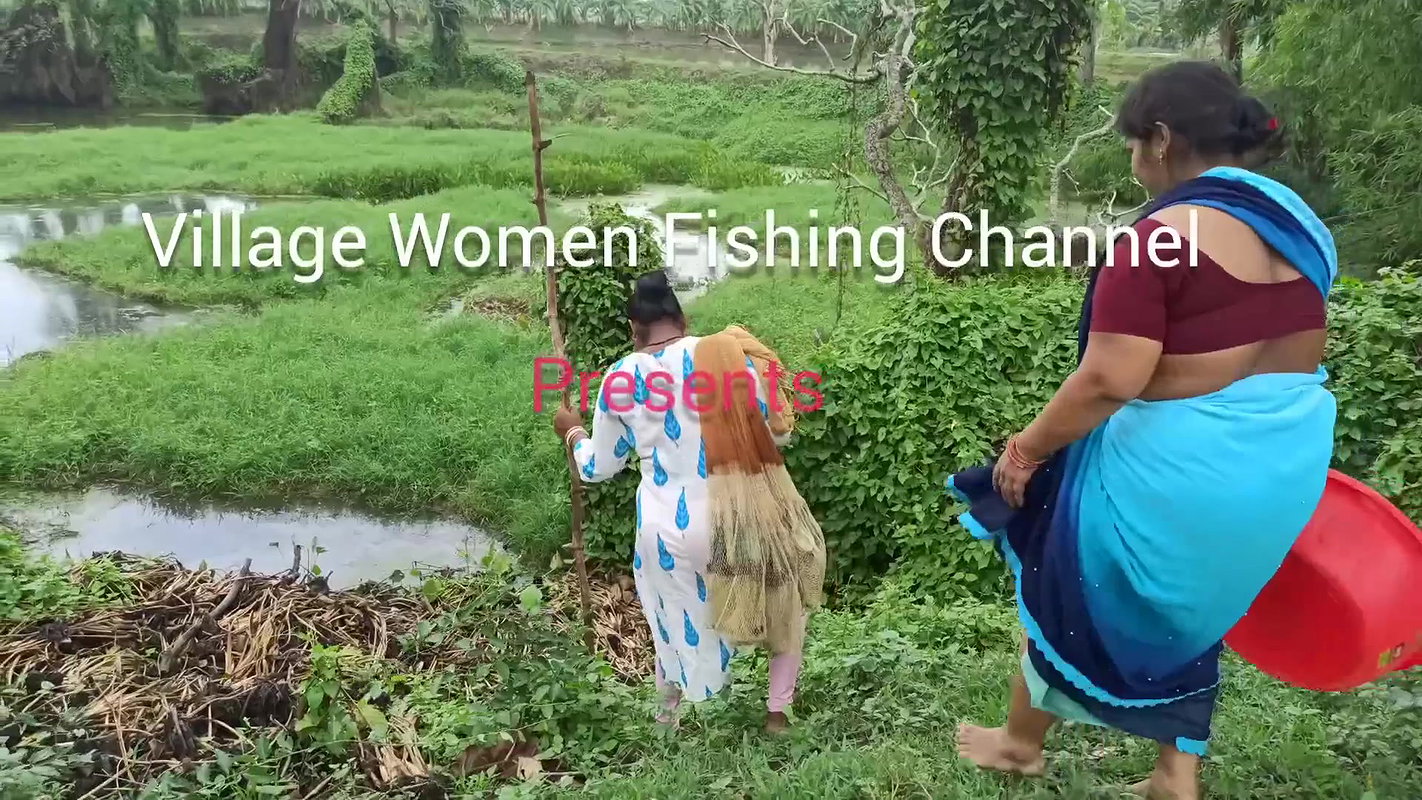Amazing Village Women fishing in Amazon forest