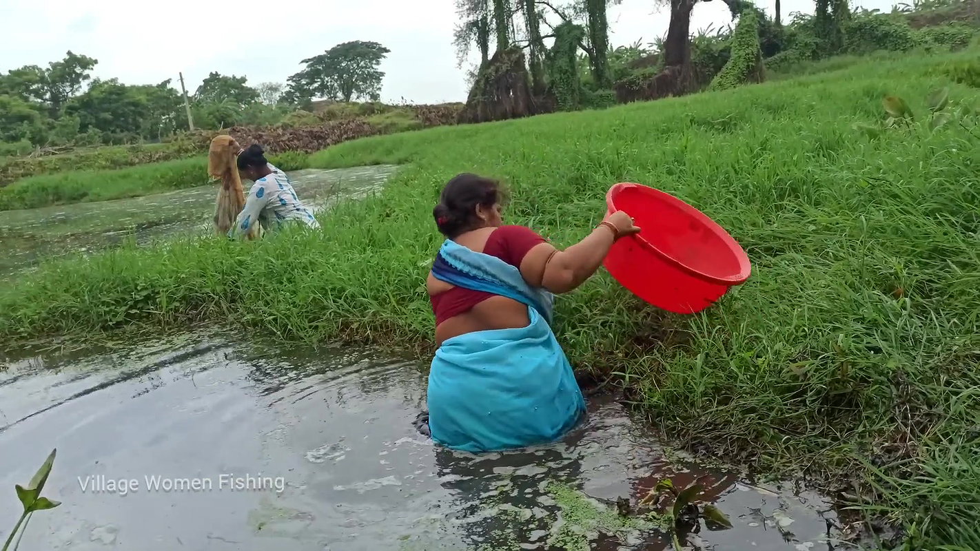 Amazing Village Women fishing in Amazon forest