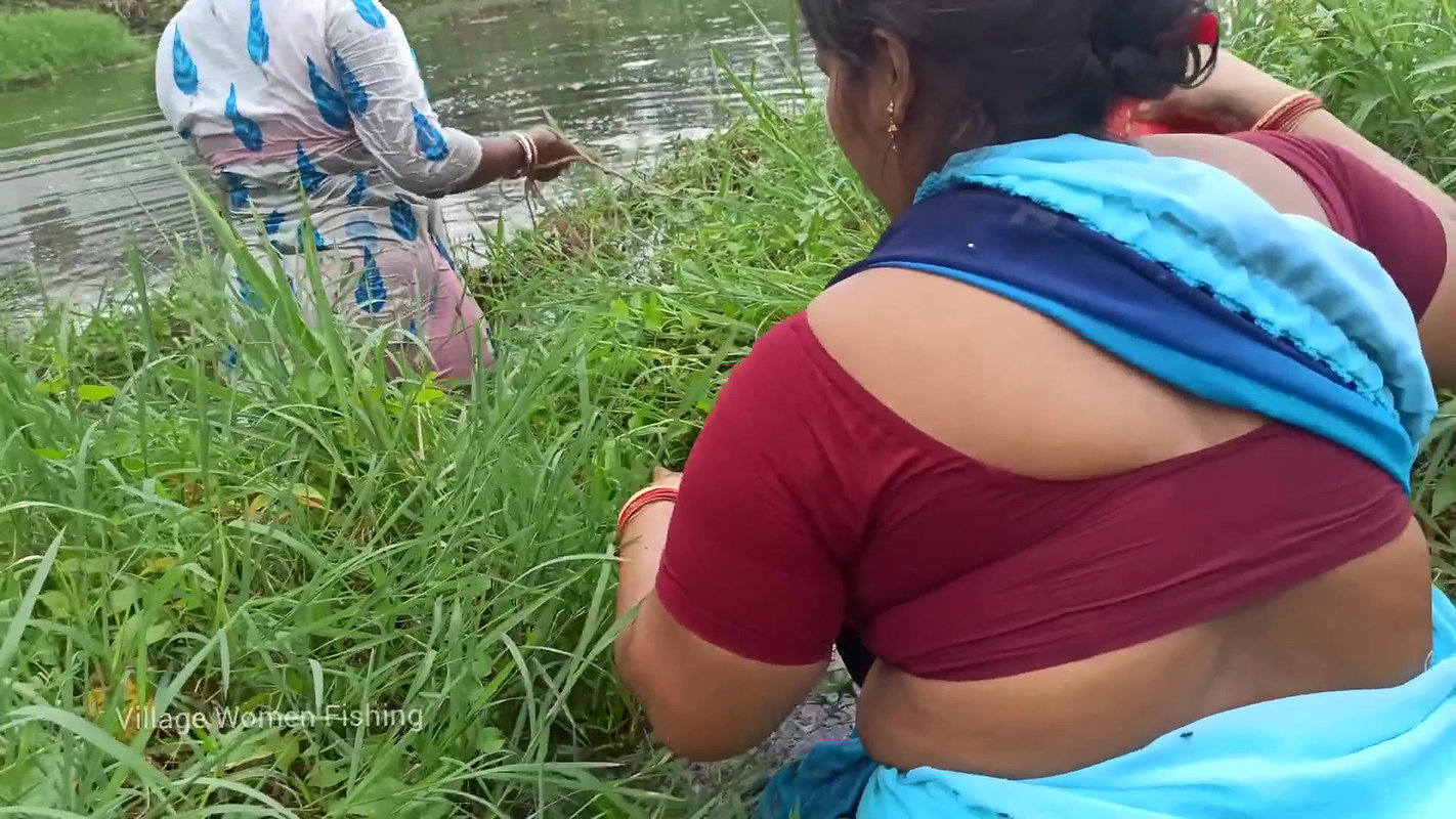 Amazing Village Women fishing in Amazon forest