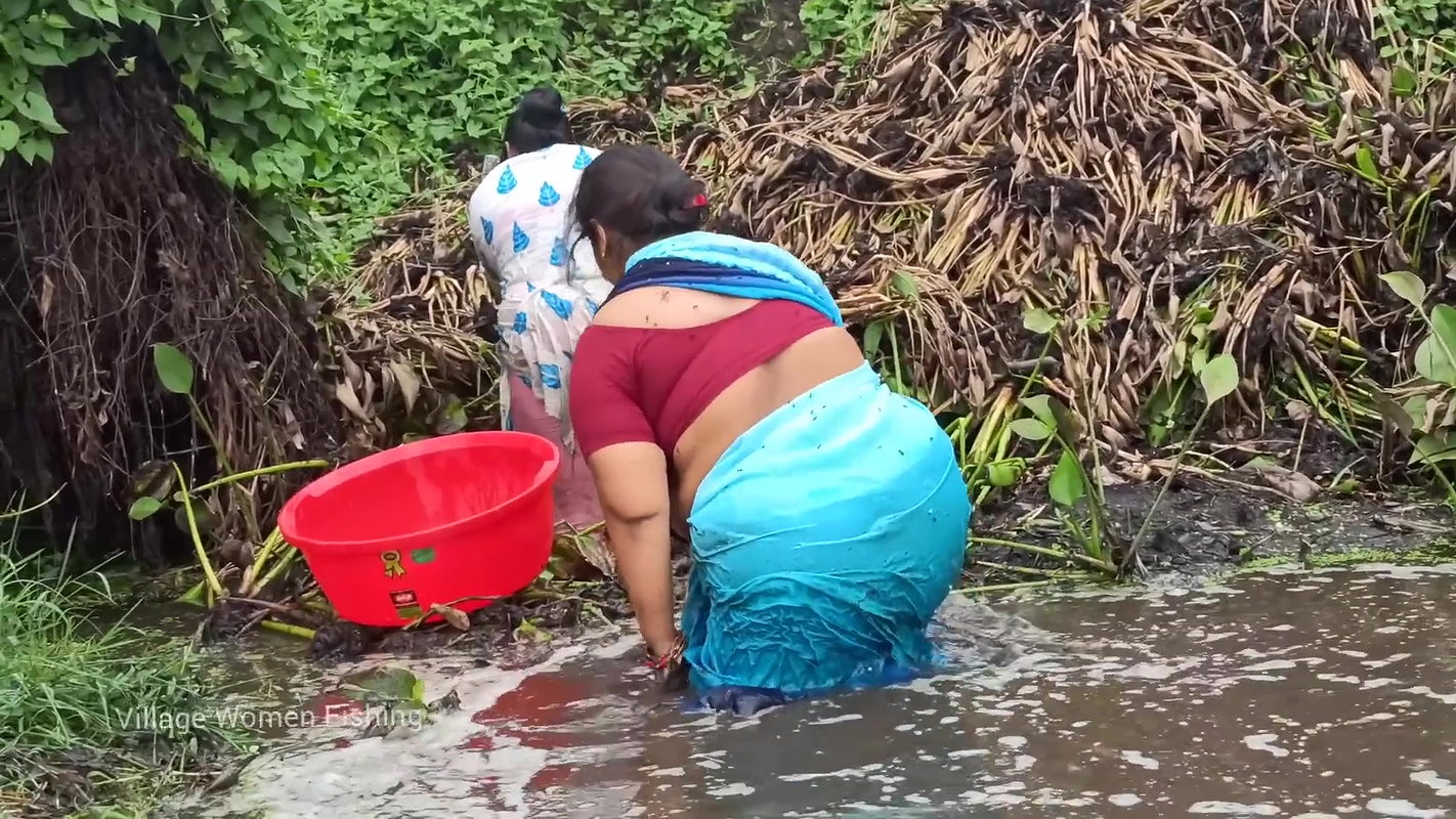 Amazing Village Women fishing in Amazon forest