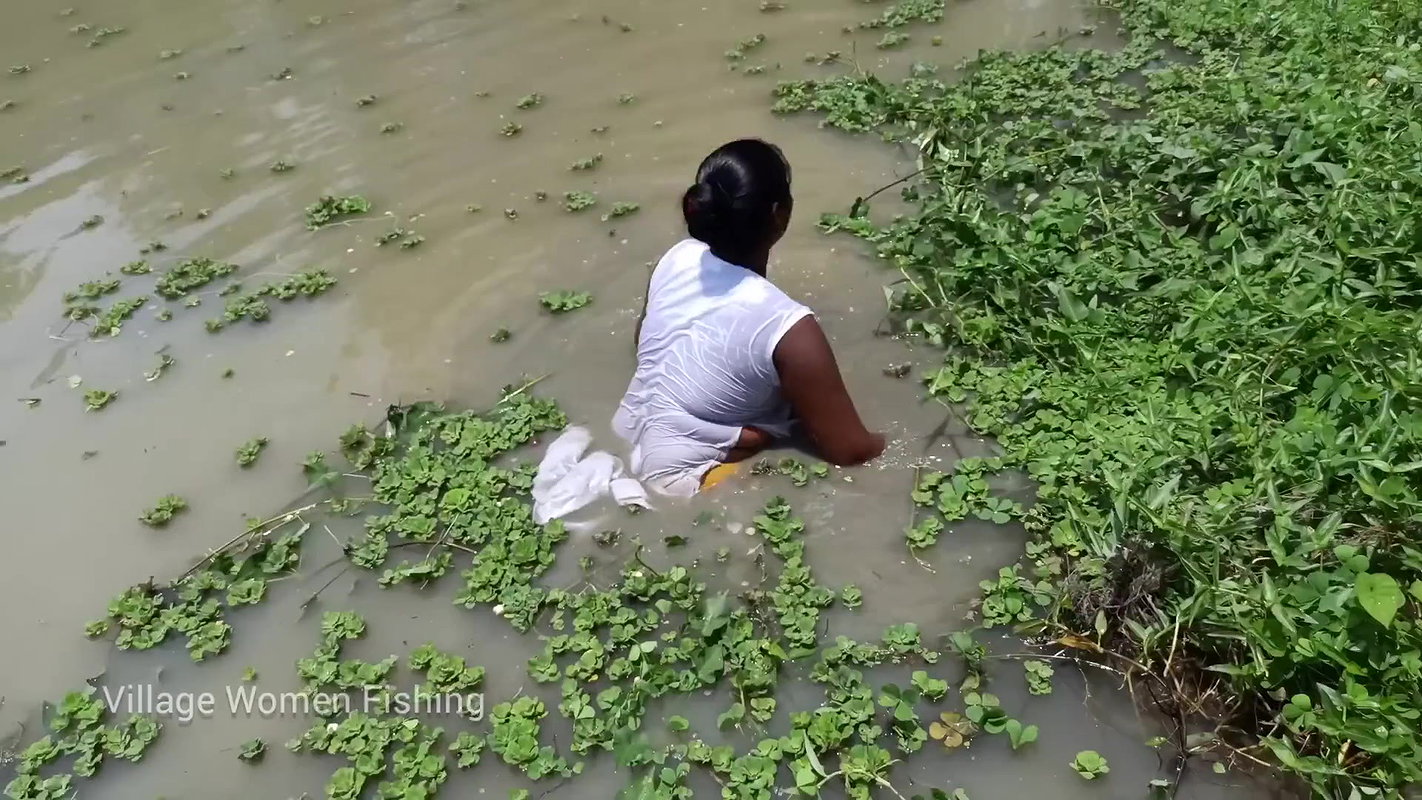 Amazing Village women Hand fishing   Village women