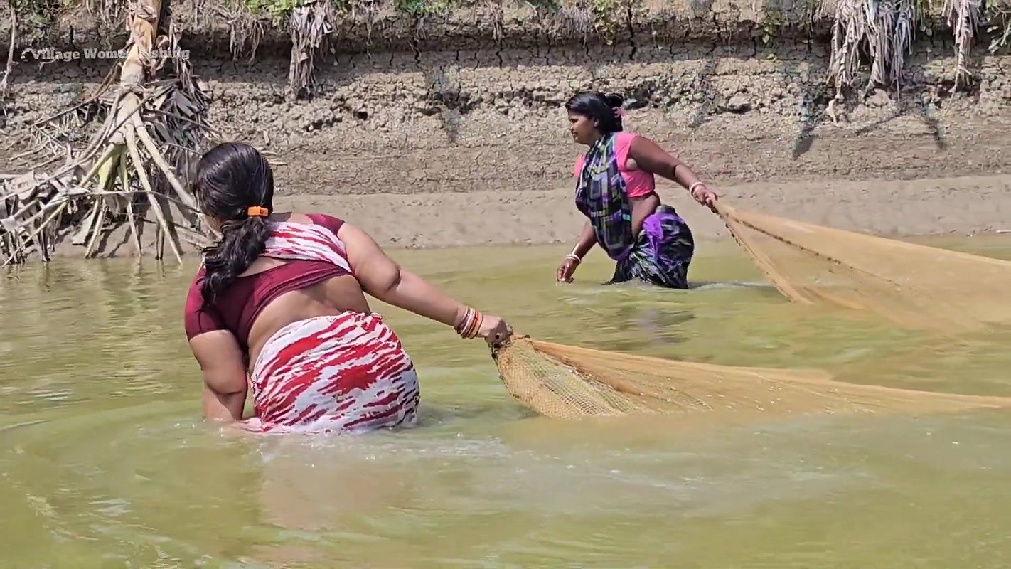 Amazing Village Women incredible  Net Fishing for