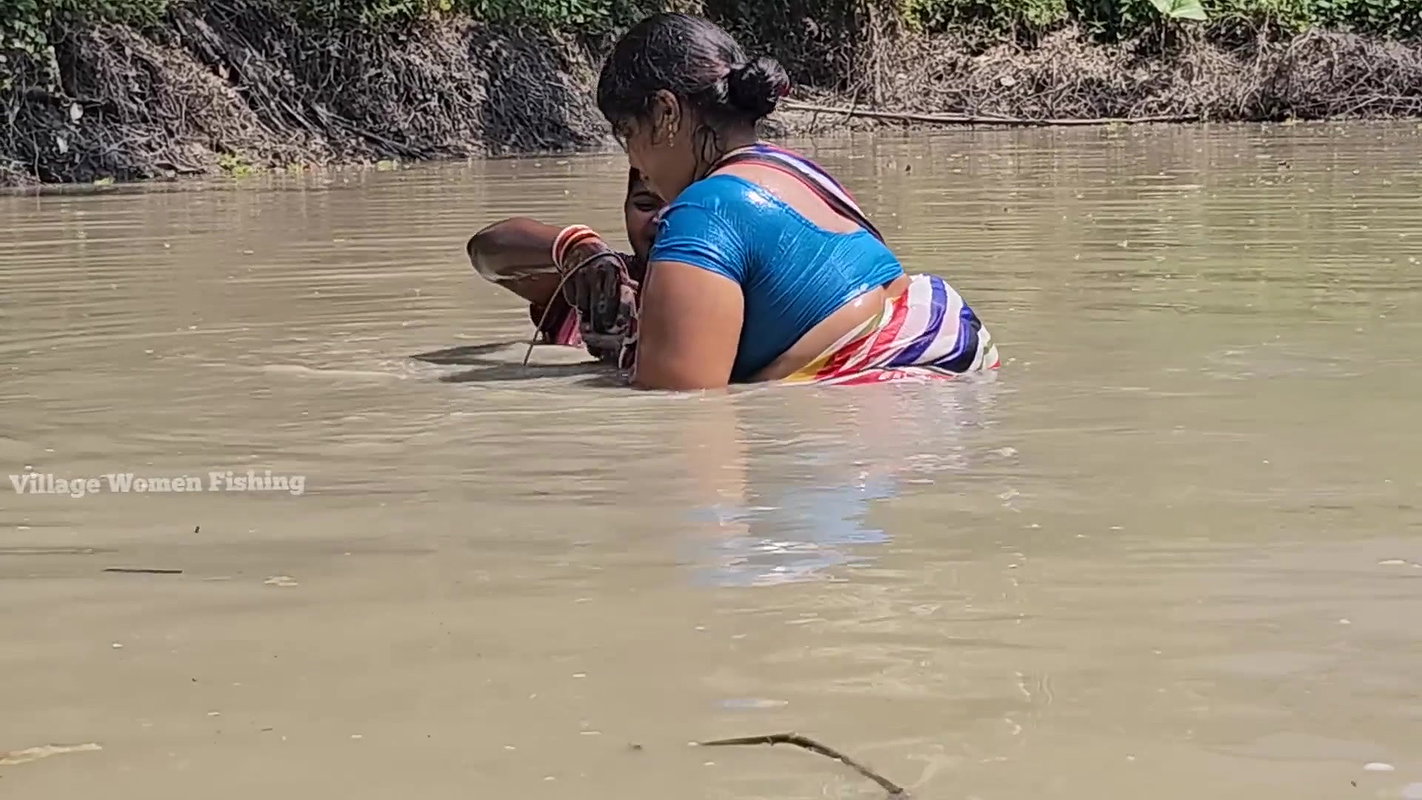 Amazing Village Women mud Water Fishing video    গ