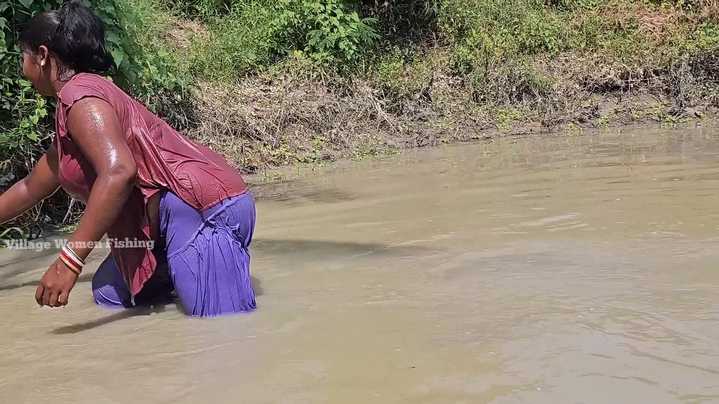 Amazing Village Women mud Water Fishing video    গ